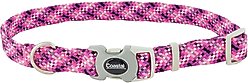 Pro Active Adjustable Woven Reflective Standard Dog Collar, Pixel Pink, Small: 8 to 12-in neck, 5/8-in wide