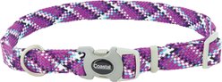Pro Active Adjustable Woven Reflective Standard Dog Collar, Woven Violet, Large: 18 to 26-in neck, 1-in wide