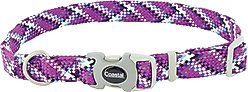 Pro Active Adjustable Woven Reflective Standard Dog Collar, Woven Violet, Medium: 12 to 18-in neck, 3/4-in wide