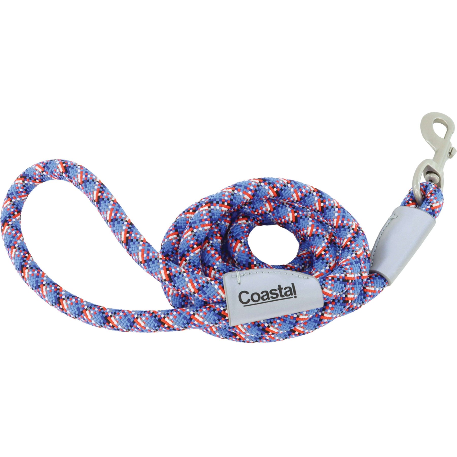 Pro Active Woven Reflective Rope Standard Dog Leash, Cobalt Crossed, 6-ft long, 1-in wide