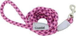 Pro Active Woven Reflective Rope Standard Dog Leash, Pixel Pink, 6-ft long, 1-in wide