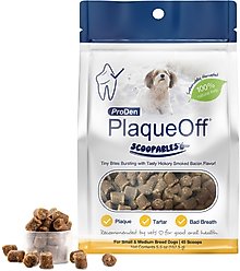 ProDen PlaqueOff Scoopables 45 Scoops Adult Meat & Hickory Dry Dog Food Topper, Small: 5.5-oz bag