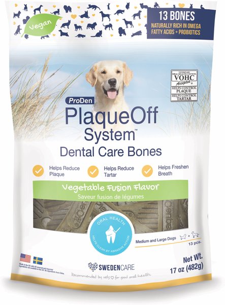 ProDen PlaqueOff System Vegetable Fusion Flavored Dental Bone Dog Treats
