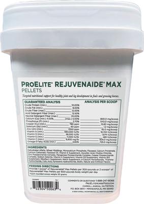 Show full view: ProElite Rejuvenaide Max Pellet Healthy Joint & Leg Development in Foals Horse Supplement, 3-lb tub slide 8 of 9