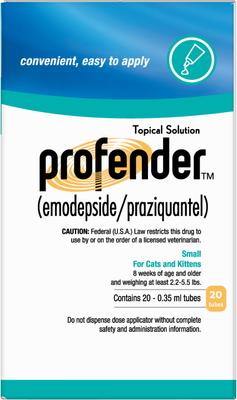 Show full view: Profender Topical Solution for Cats, 2.2-5.5 lbs, (Green Box), 1 Dose slide 4 of 8