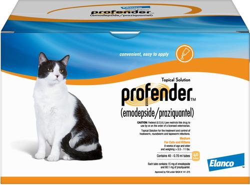 Profender Topical Solution for Cats, 5.5-11 lbs, (Orange Box)