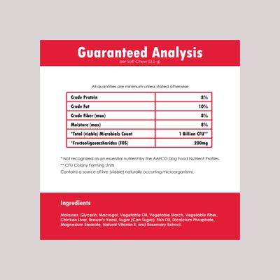 Show full view: Proflora Chicken Flavored Soft Chew Digestive Supplement for Dogs, 60 count slide 7 of 9