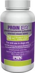 Proin ER PROIN ER (phenylpropanolamine hydrochloride extended-release tablets) for Dogs, 74-mg, 60 table...