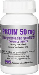 Proin (phenylpropanolamine hydrochloride) Chewable Tablets for Dogs, 50-mg, 1 tablet slide 1 of 5