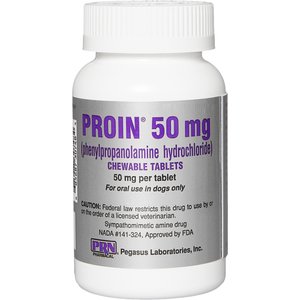 Proin (phenylpropanolamine hydrochloride) Chewable Tablets for Dogs, 50-mg, 1 tablet