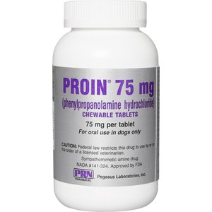Proin (phenylpropanolamine hydrochloride) Chewable Tablets for Dogs, 75-mg, 1 tablet