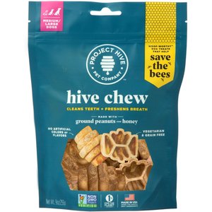 Project Hive Pet Company Hive Chews Large Vegetarian Peanut Flavor Dental Dog Treats, 8-oz bag