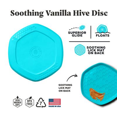 Show full view: Project Hive Pet Company Hive Soothing Vanilla Scented Disc & Lick Mat Dog Toy, Blue slide 3 of 8