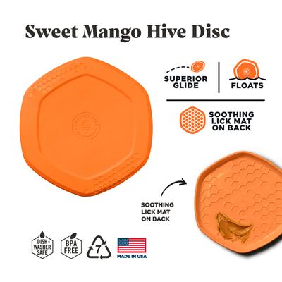 Show full view: Project Hive Pet Company Hive Sweet Mango Scented Disc & Lick Mat Dog Toy, Orange slide 3 of 5