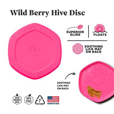 Show full view: Project Hive Pet Company Hive Wild Berry Scented Disc & Lick Mat Dog Toy, Pink slide 3 of 8