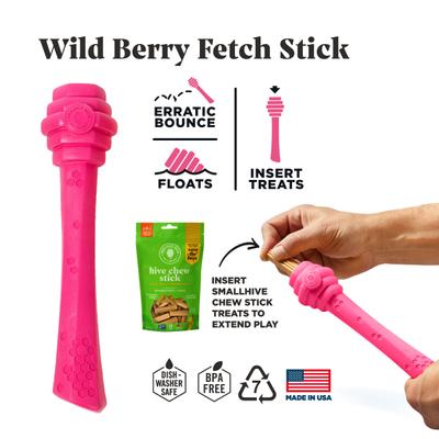 Show full view: Project Hive Pet Company Hive Wild Berry Scented Fetch Stick Dog Toy, Pink slide 2 of 8