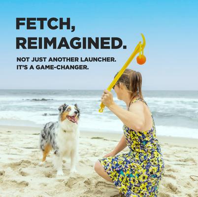 Show full view: Project Hive Pet Company Hive Zoomer Launcher & Compatible Looped Ball Dog Toy, Yellow/Orange slide 2 of 10