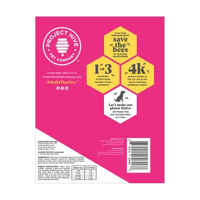 Show full view: Project Hive Pet Company Bites Vegetarian Peanut Butter Flavor Crunchy Dog Treats, 6-oz bag slide 3 of 7