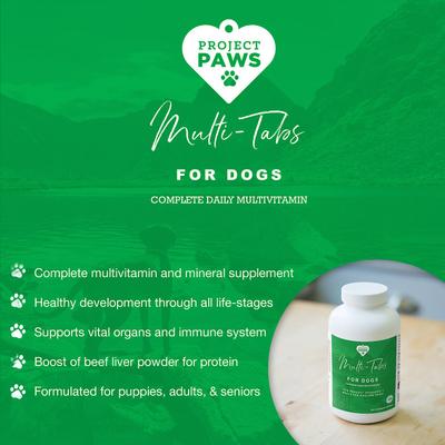Show full view: Project Paws Advanced Multi-Vitamin & Mineral Chewable Dog Supplements, 180 count slide 5 of 9