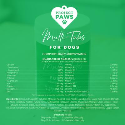 Show full view: Project Paws Advanced Multi-Vitamin & Mineral Chewable Dog Supplements, 365 count slide 7 of 9