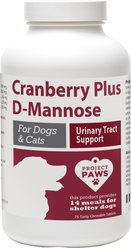 Project Paws Cranberry Plus D-Mannose Urinary Tract Support Chewable Dog Supplement, 75 count