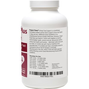 Project Paws Cranberry Plus D-Mannose Urinary Tract Support Chewable Dog Supplement, 75 count