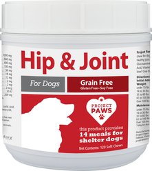 Project Paws Original Grain-Free Hip & Joint Dog Supplement Chews, 120 count