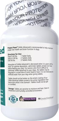 Show full view: Project Paws SAM-e Advanced Liver Support Dog Supplement, 60 count slide 3 of 10
