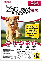 Promika Zoguard Plus Flea & Tick Spot Treatment for Dogs, 45-88 lbs, 3 doses