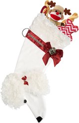 Pronk! Pets Hearth Hound Decorative Christmas Stocking, White Poodle slide 1 of 3