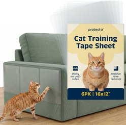 Protecto Double-Sided Self-Adhesive Cat Training Tape Sheet, Clear, 16 x 12-in, 6 count
