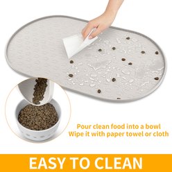 Ptlom Silicone Waterproof, High-Lips Feeding Dog & Cat Placemat, Milkbrown, 23.5 x 15.7-in slide 2 of 8