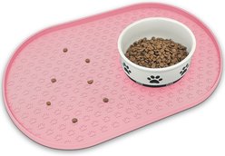Ptlom Silicone Waterproof, High-Lips Feeding Dog & Cat Placemat, Pink, 23.5 x 15.7-in slide 1 of 8