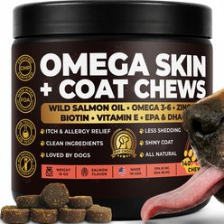 Pup Choice Omega-3 Skin & Coat with Biotin Salmon Flavor Soft & Chewy Dog Treats, 140 Count