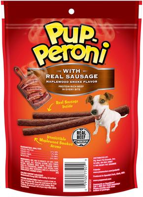 Show full view: Pup-Peroni Real Sausage Maplewood Smoke Flavor Dog Treats, 5.6-oz bag, case of 8 slide 4 of 12