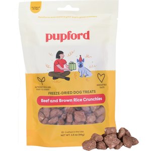 Pupford Beef & Brown Rice Natural Biscuit Dog Treats, 3.5-oz pouch
