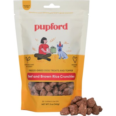 Pupford Pupford Beef & Brown Rice Natural Biscuit Dog Treats, 5-oz pouch