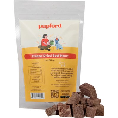 Pupford Pupford Beef Heart Freeze-Dried Limited Ingredient Dog Treats, 2-oz bag