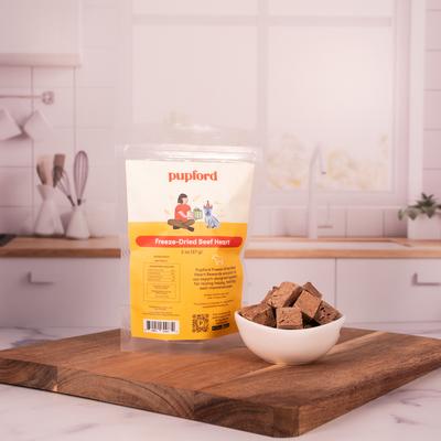 Show full view: Pupford Beef Heart Freeze-Dried Limited Ingredient Dog Treats, 2-oz bag slide 5 of 9