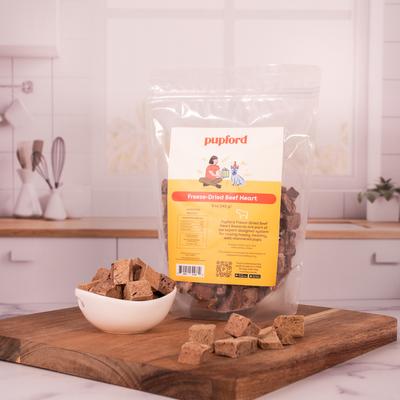 Show full view: Pupford Beef Heart Freeze-Dried Limited Ingredient Dog Treats, 5-oz bag slide 5 of 9