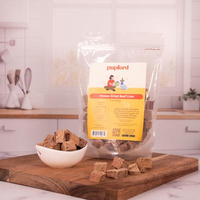 Show full view: Pupford Beef Liver Freeze-Dried Limited Ingredient Dog Treats, 5-oz bag slide 5 of 8