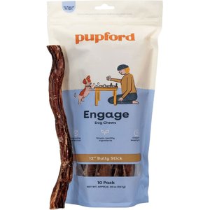 Pupford Bully Stick 12-inch Dog Chew, 10 count