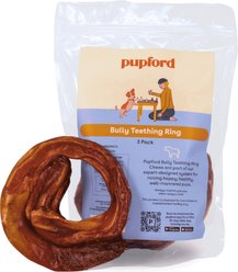 Pupford Bully Teething Rings Dog Chews, 3 count