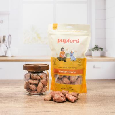 Show full view: Pupford Chicken Hearts Limited Ingredient Freeze-Dried Dog Treats, 2.75-oz bag slide 3 of 8