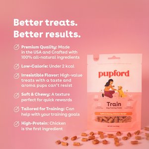 Pupford Chicken Soft & Chewy Training Dog Treats, 10-oz pouch