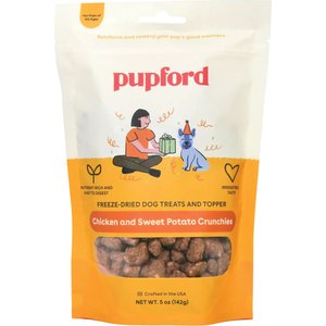 Pupford Chicken & Sweet Potatoes Natural Freeze-Dried Dog Treats, 5-oz pouch