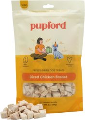 Pupford Diced Chicken Breast Limited Ingredient Freeze-Dried Dog Treats, 3-oz bag