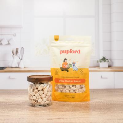 Show full view: Pupford Diced Chicken Breast Limited Ingredient Freeze-Dried Dog Treats, 5.75-oz bag slide 3 of 9