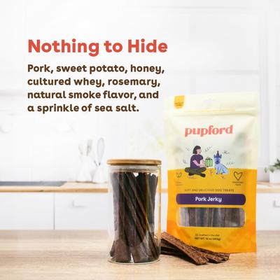 Show full view: Pupford Pork High-Protein Jerky Dog Treats, 16-oz bag slide 7 of 9