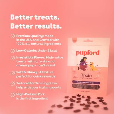 Show full view: Pupford Pork Soft & Chewy Training Dog Treats, 10-oz pouch slide 3 of 10